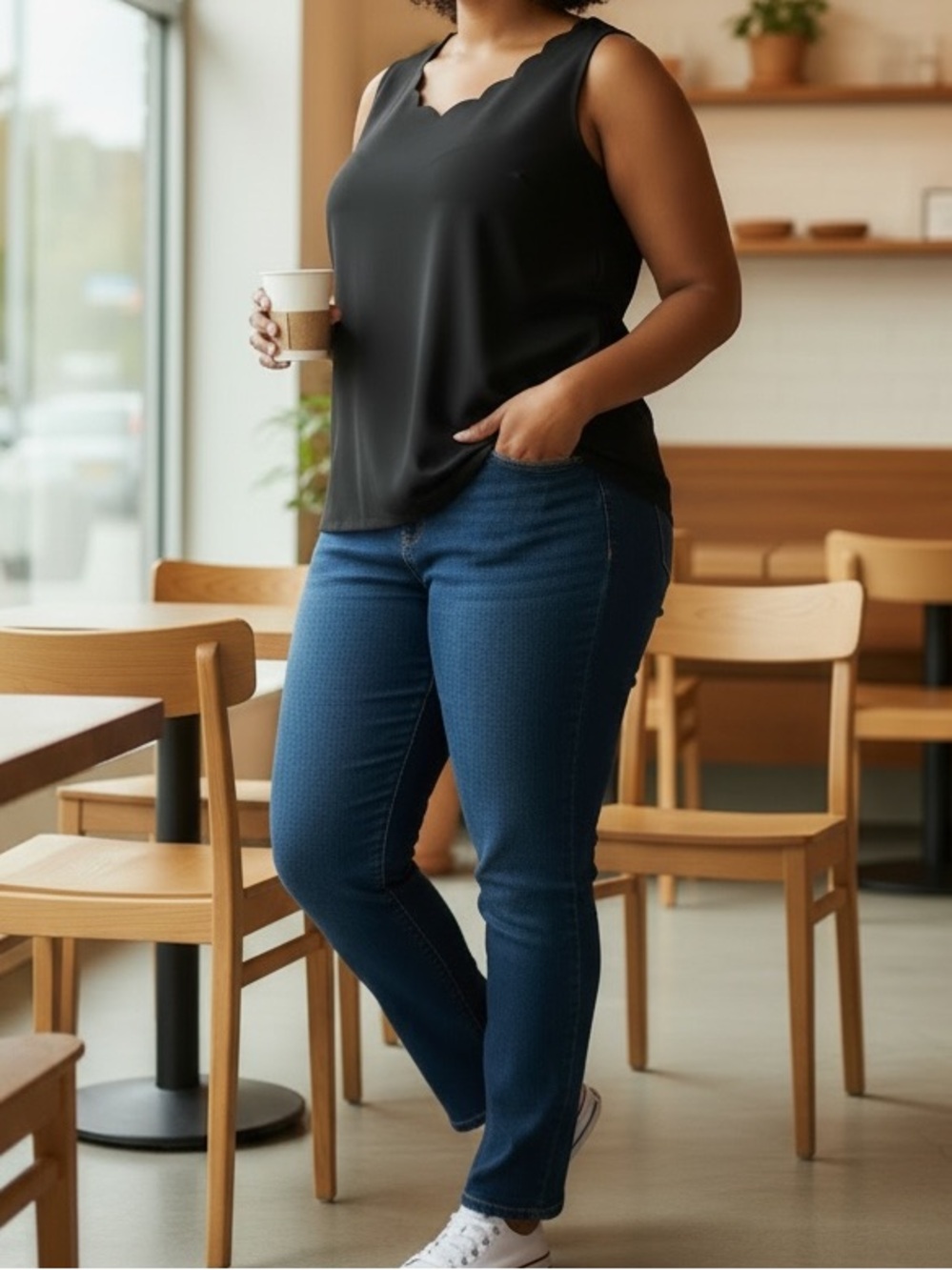 Bloomchic tank, black size 18-20